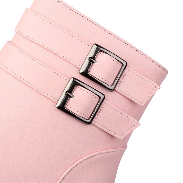 Peep-Toe Heel Short Boots High Plain