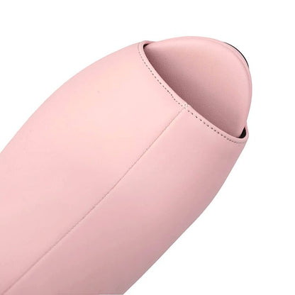 Peep-Toe Heel Short Boots High Plain