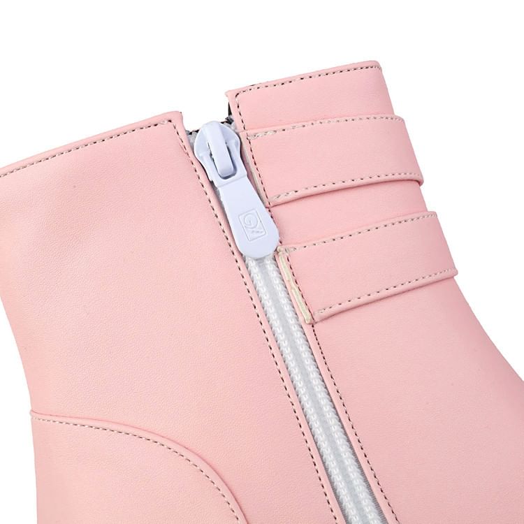 Peep-Toe Heel Short Boots High Plain