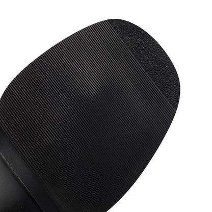 Chunky Washed Denim Boots Tall Heel Thong