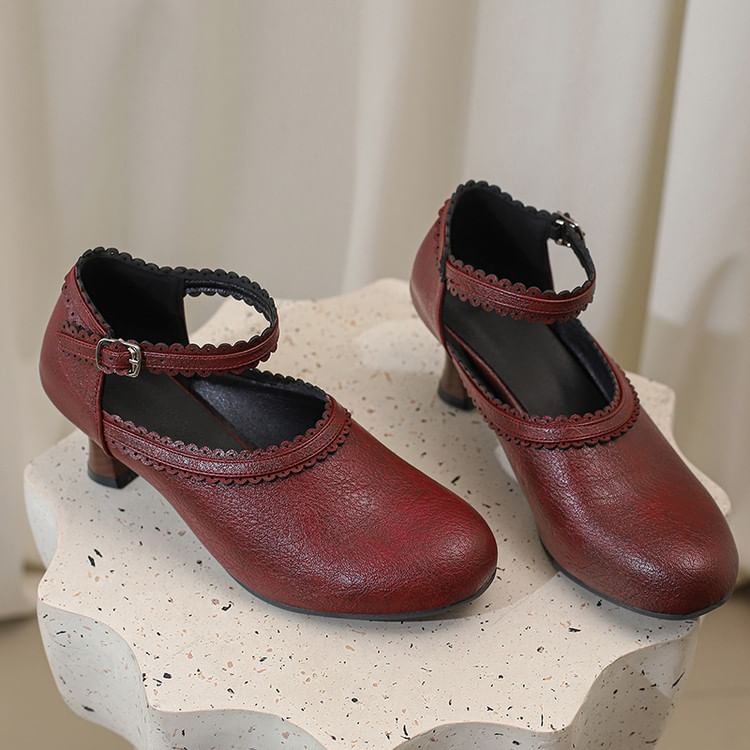 Low Heel Mary Pumps Plain Jane