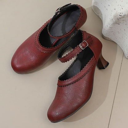 Low Heel Mary Pumps Plain Jane