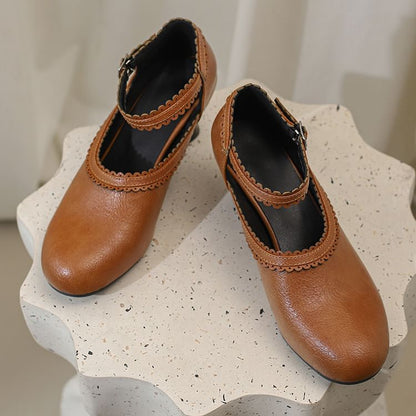 Low Heel Mary Pumps Plain Jane