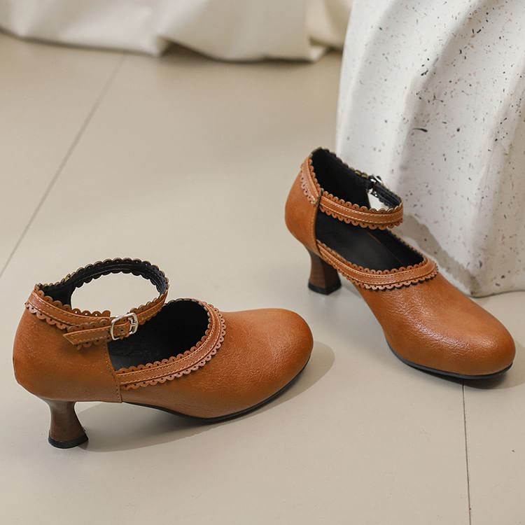Low Heel Mary Pumps Plain Jane
