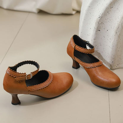 Low Heel Mary Pumps Plain Jane