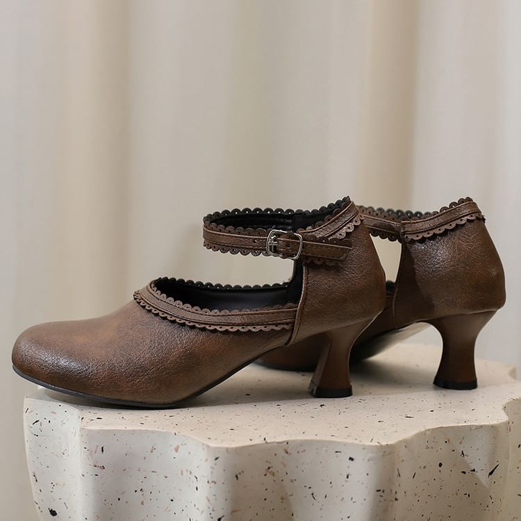 Low Heel Mary Pumps Plain Jane