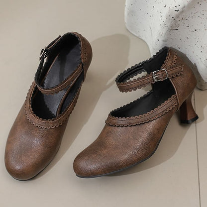 Low Heel Mary Pumps Plain Jane