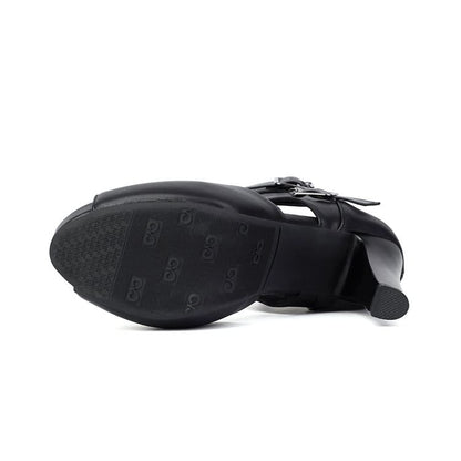 Thong High Boots Peep-Toe Short Heel