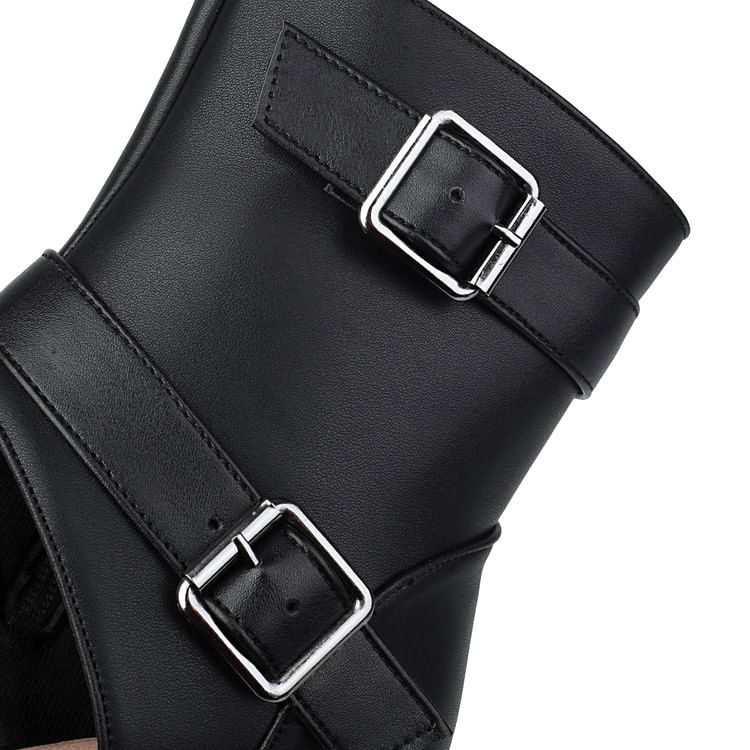 Thong High Boots Peep-Toe Short Heel