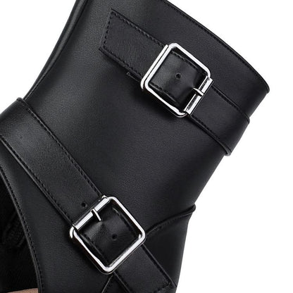 Thong High Boots Peep-Toe Short Heel