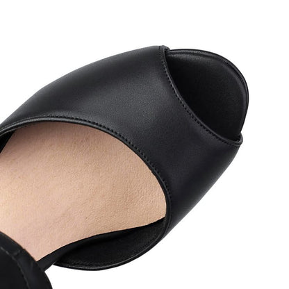 Thong High Boots Peep-Toe Short Heel