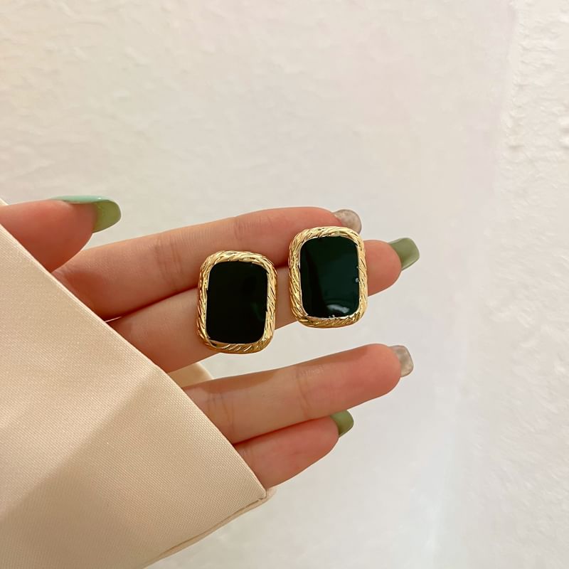 Stud Sterling Earring Silver 925 Square