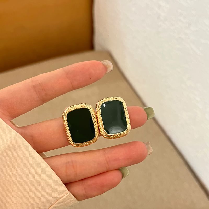 Stud Sterling Earring Silver 925 Square