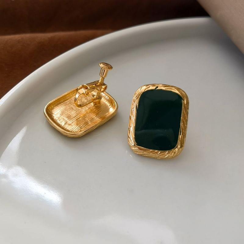 Stud Sterling Earring Silver 925 Square