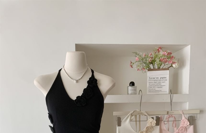 Top Crochet Plain Floral Halter