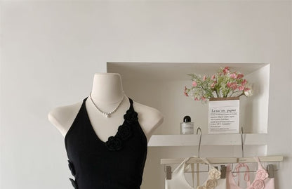 Top Crochet Plain Floral Halter