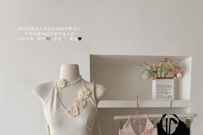 Top Crochet Plain Floral Halter