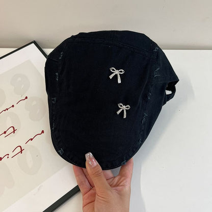 Flat Bow Plain Distressed Cap