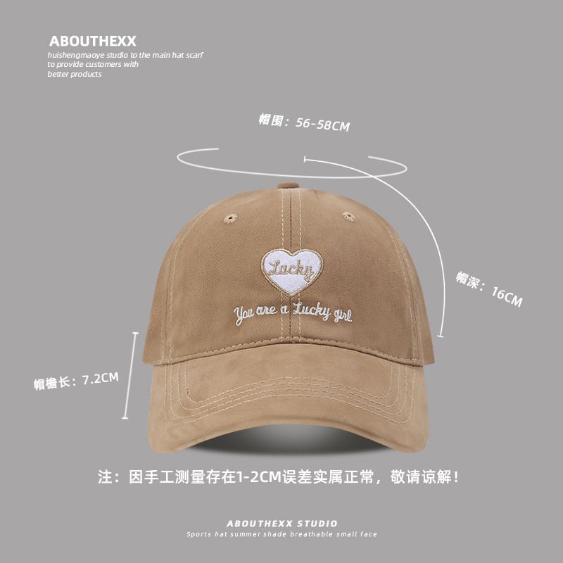 Cap Lettering Baseball Embroidered Heart