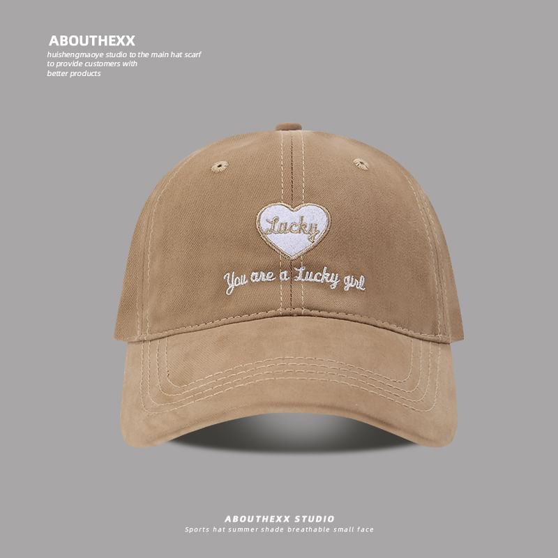 Cap Lettering Baseball Embroidered Heart