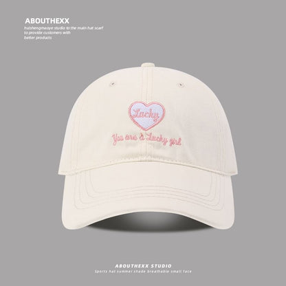 Cap Lettering Baseball Embroidered Heart