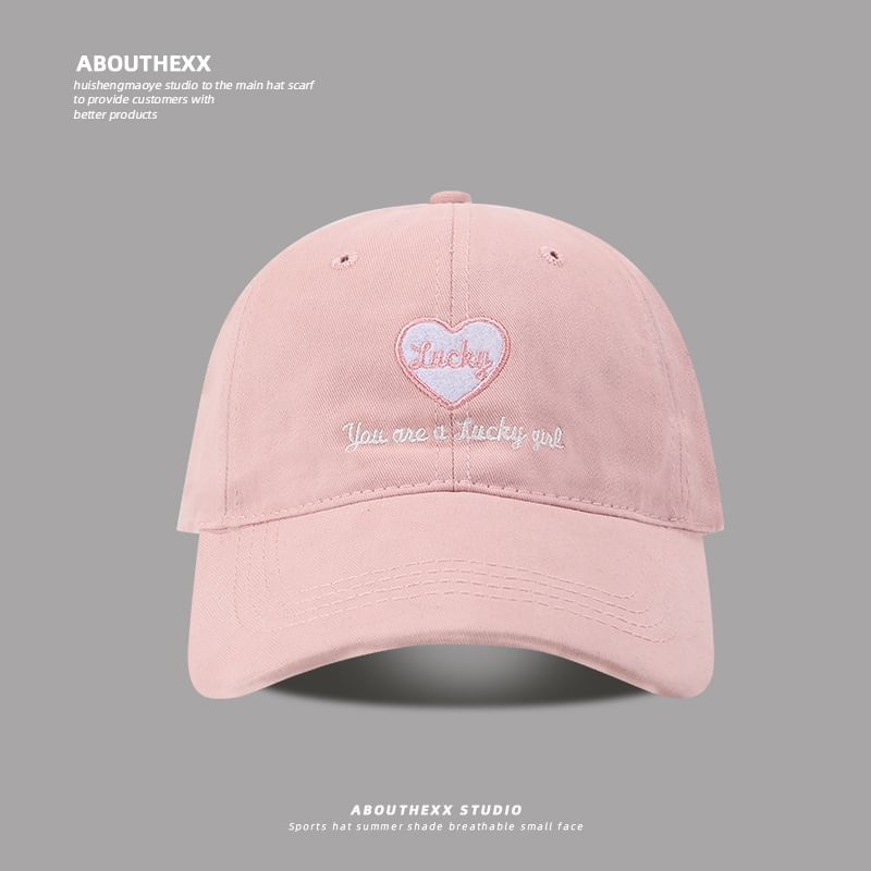 Cap Lettering Baseball Embroidered Heart