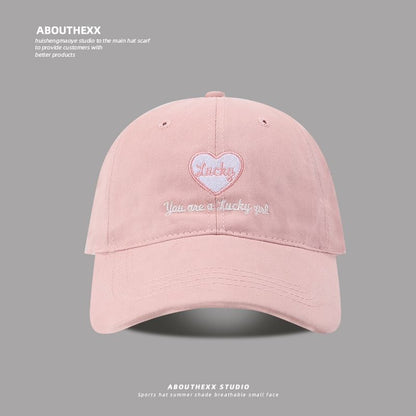 Cap Lettering Baseball Embroidered Heart
