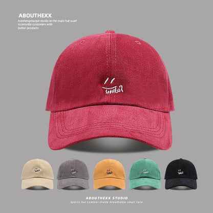 Cap Baseball Smiley Embroidered