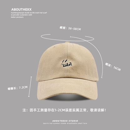 Cap Baseball Smiley Embroidered