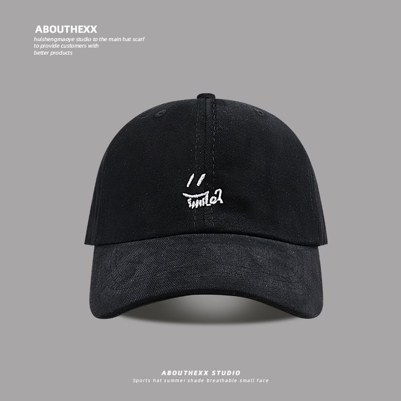 Cap Baseball Smiley Embroidered