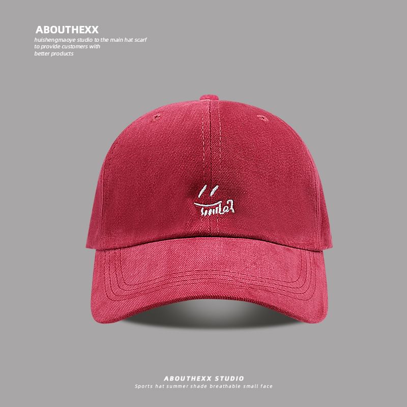 Cap Baseball Smiley Embroidered