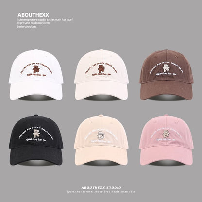 Lettering Bear Baseball Cap Embroidered