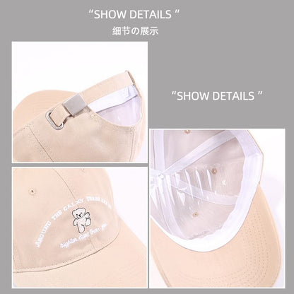 Lettering Bear Baseball Cap Embroidered