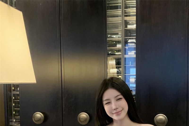 Fit Slim Tank Rhinestone Accent Top One-Shoulder Crop