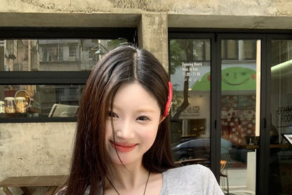 Short Sleeve Tee Plain Neck Henley