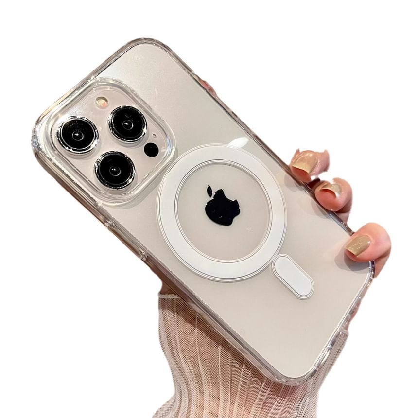 (Compatible Transparent Magnetic Case with Phone MagSafe)
