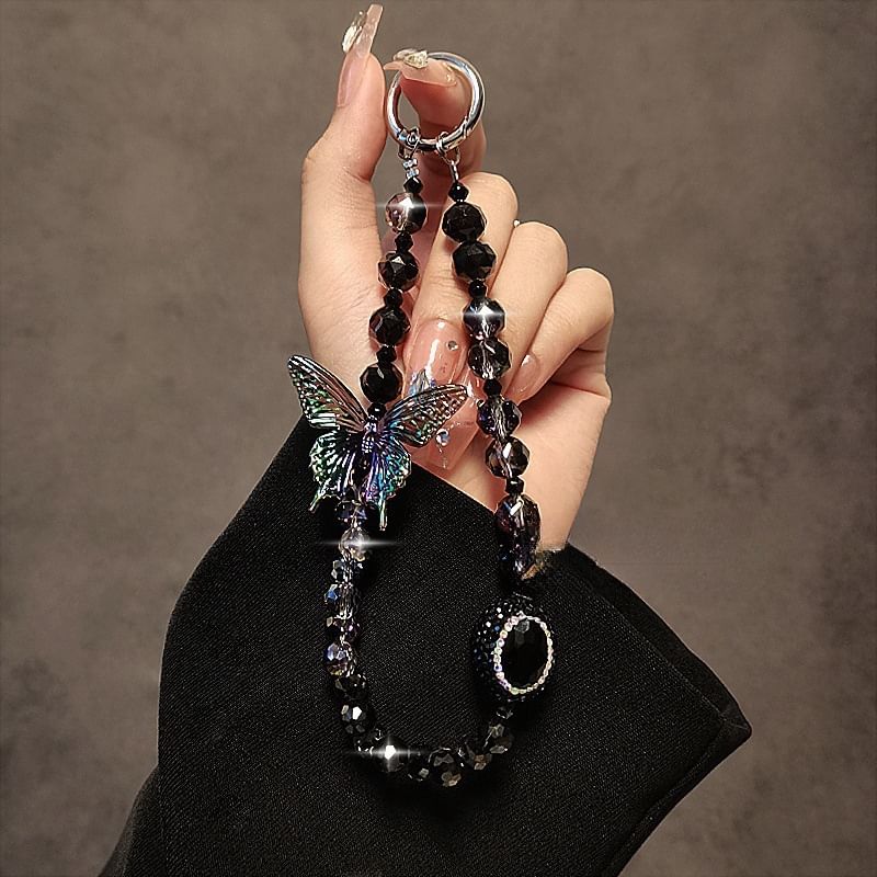 Phone Crystal Faux Strap Butterfly
