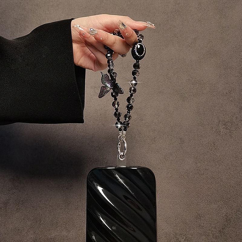 Phone Crystal Faux Strap Butterfly