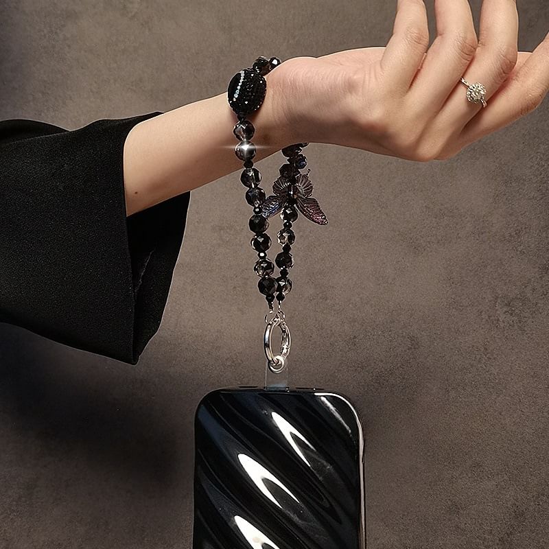 Phone Crystal Faux Strap Butterfly