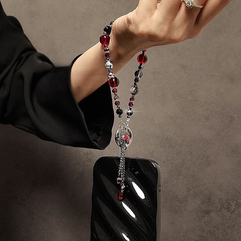 Phone Strap Bow Crystal Faux