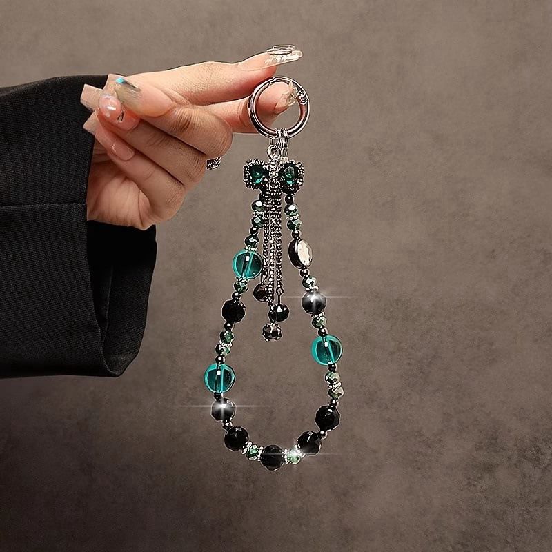 Phone Strap Bow Crystal Faux