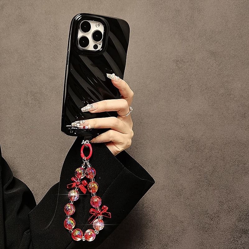 Crystal Bow Phone Strap Faux