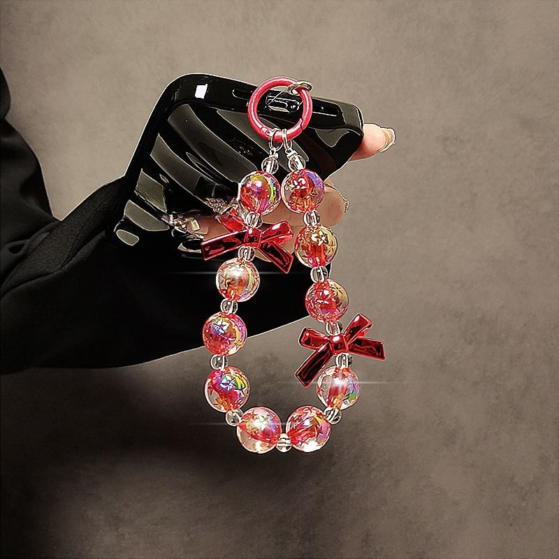 Crystal Bow Phone Strap Faux