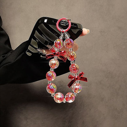 Crystal Bow Phone Strap Faux