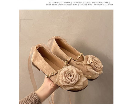 Flats Ankle Flower Mary Strap Jane Accent