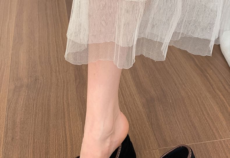 Heel Square Jane Chunky Trim Pumps Contrast Mary Toe