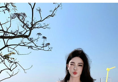 A-Line Maxi V-Neck Strap Ruched Spaghetti Dress Plain