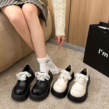 Up Platform Shoes Lace Panel