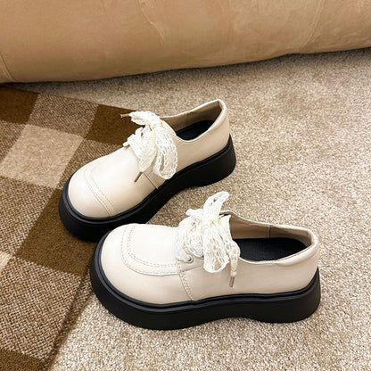 Up Platform Shoes Lace Panel