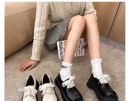 Up Platform Shoes Lace Panel